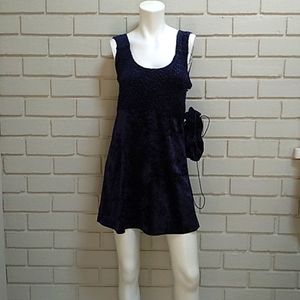 Frederick's Of Hollywood Blue Crushed Velvet & Matching Bag. Size Medium. NWOT